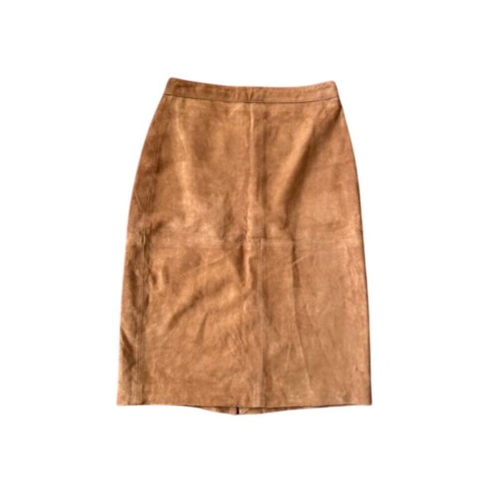 Vintage Talbots Brown Suede Skirt  - buttery soft- Size 4